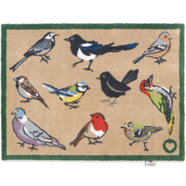 Hug Rug øko dørmåtte, 65x85 - Havens fugle