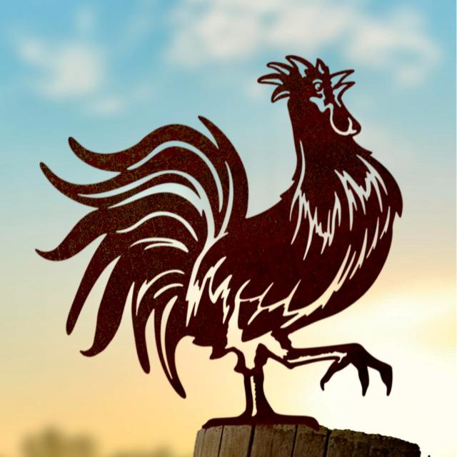 Metalbird fugl i cortenstål - hane
